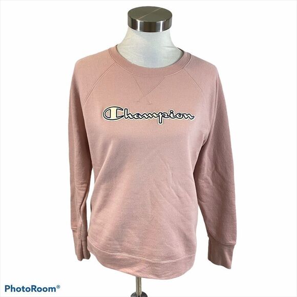 Ladies Pink Champion Logo Sweatshirt Size Medium - Picture 1 of 11